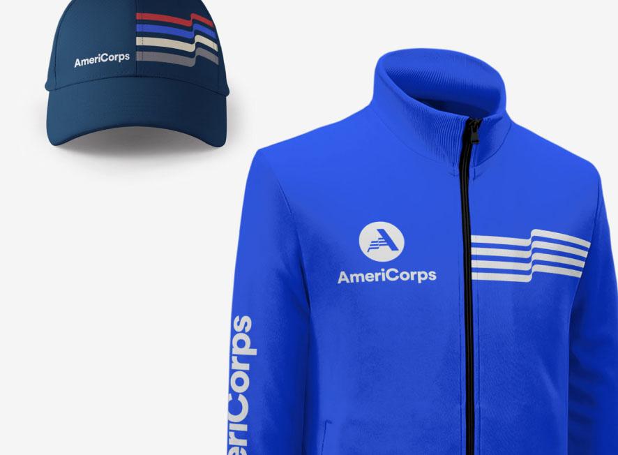 AmeriCorps branded cap and top