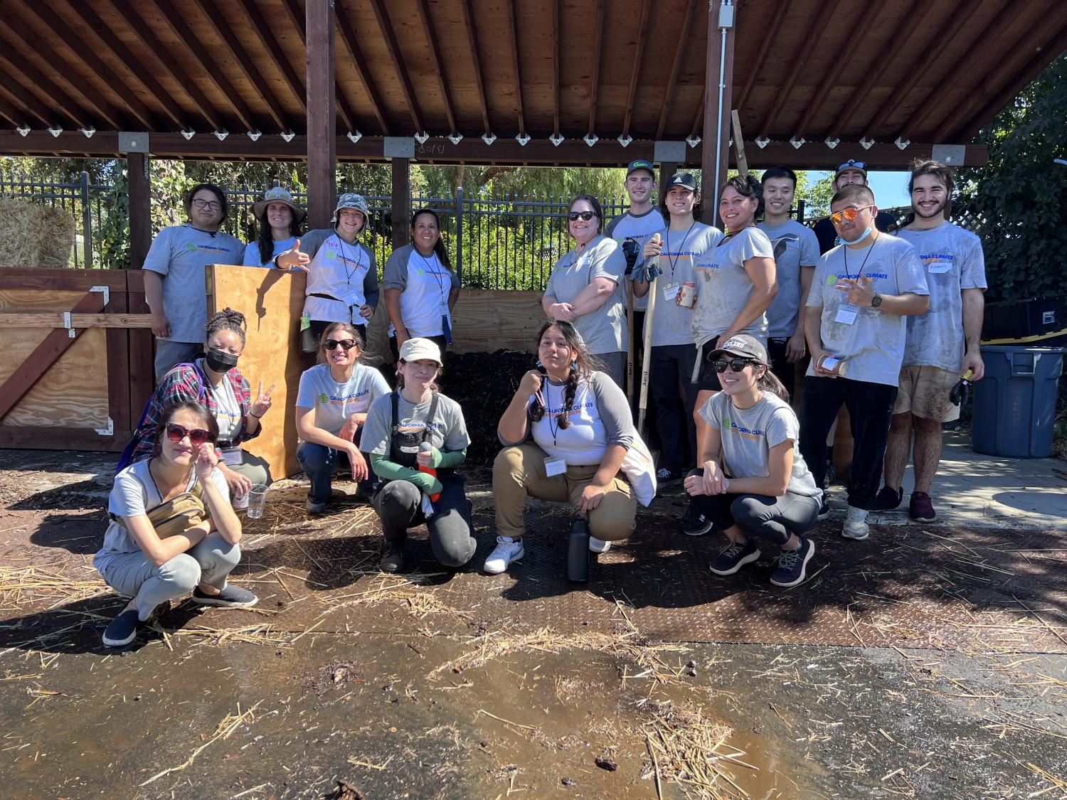 California Climate Action Corps fellows after completing a community composting project last month.